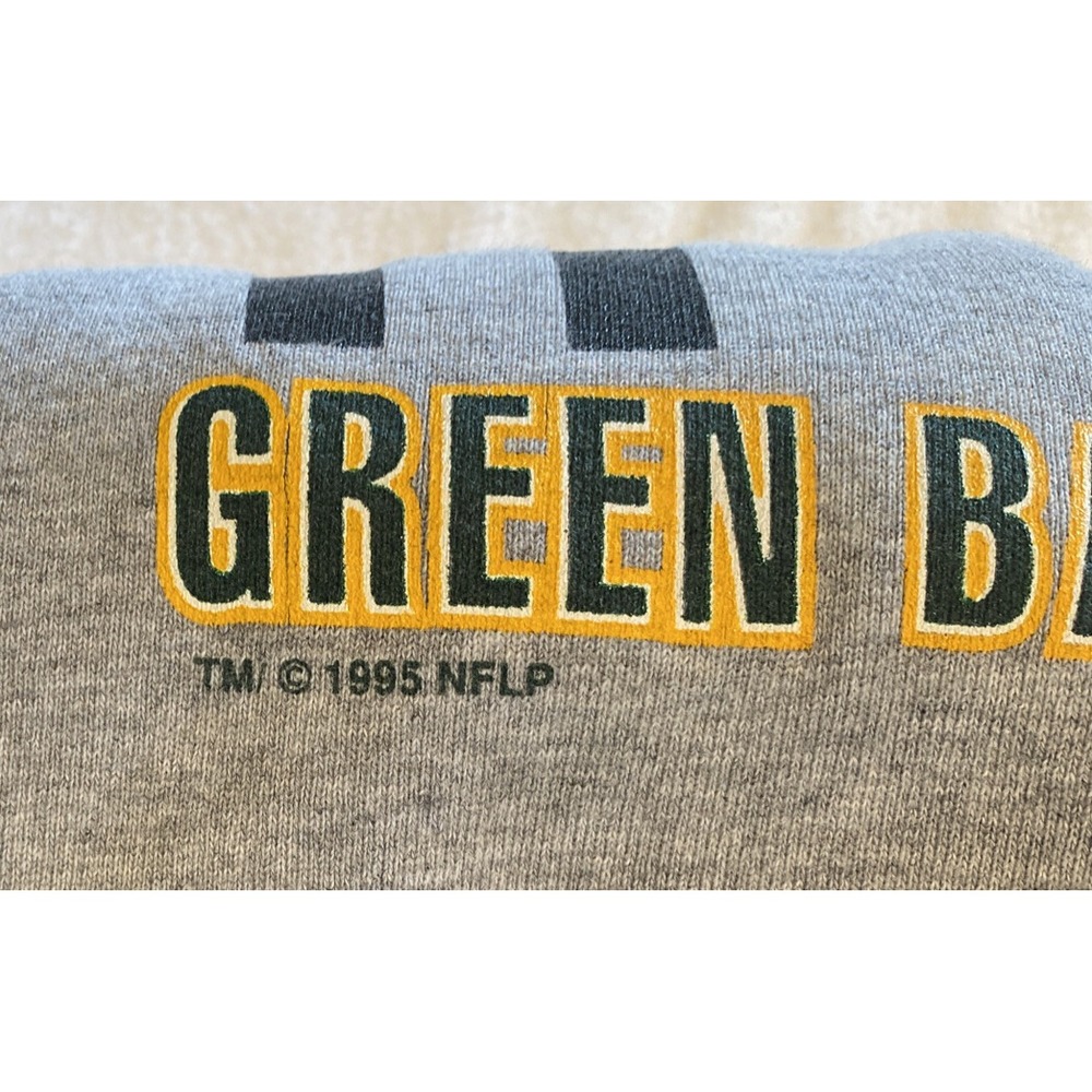 Vtg 1995 NFL Green Bay Packers Starter Grey Cotton Sweatshirt USA Size XL - Picture 7 of 7